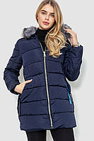 Куртка женская с мехом, цвет темно-синий, 235R8804