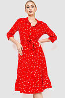 Платье в горох, цвет красный, 230R040-2