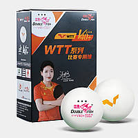 Double Fish WTT Officiall ball V40+ 3 stars (ITTF approved) Мячи для настольного тенниса 6 штук