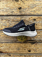 Літні сітчасті базові чоловічі чорні кросівки Skechers Slip-ins, легкі бігові кроси скетчерс для хлопців