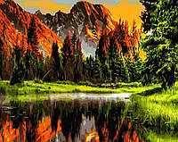 Картина за номерами BrushMe Захід у гірській долині 40х50 см BS3348 KP, код: 8263420