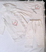 Набор для крещения Света миг махровая крестца 100х80см, рубашка и брюки из басни НБ-04 Код/Артикул 4 НБ-04