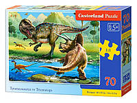 Пазлы Castorland Тираннозавр и Трицератопс 70 элементов B-070084 HR, код: 8263734