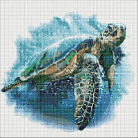 Алмазная мозаика Идейка Голубая черепаха 40х40 см AMO7430 GM, код: 8265174