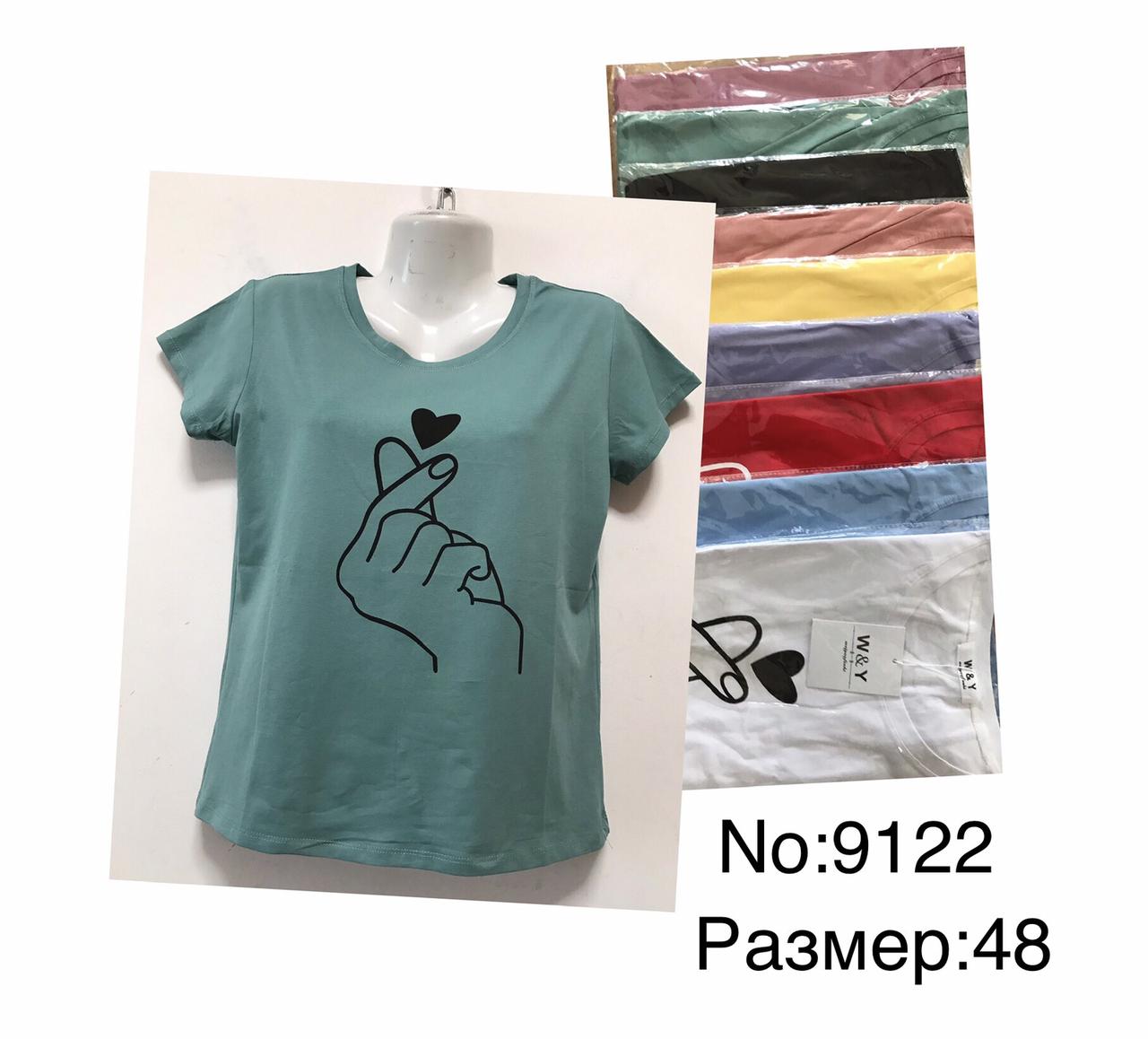 Жіноча футболка бавовна розмір норма 48 Мікс (від 5 шт.)