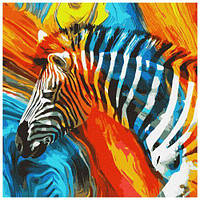 Картина по номерам Идейка Цветная зебра 50х50 см KHO4269 OS, код: 7475049