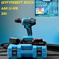 Шуруповерт с набором сверл Bosch 24V 6AH LI-ION Аккумуляторный шуруповерт