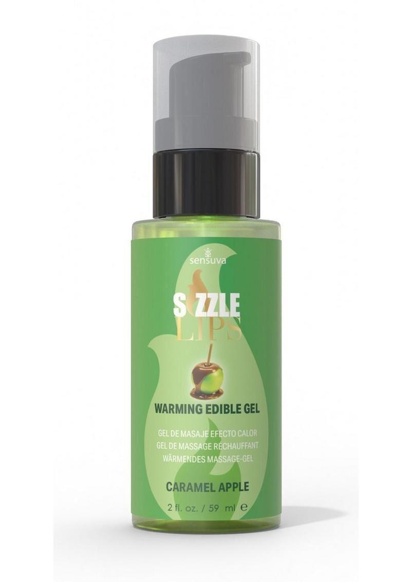 Зігріваючий масажний гель Sensuva Sizzle Lips Caramel Apple (59 мл) без цукру їстівний (SO9827)