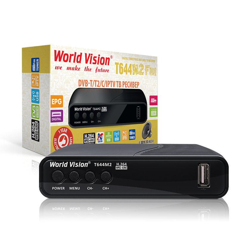 Т2 ресивер тюнер World Vision T644M2 FM