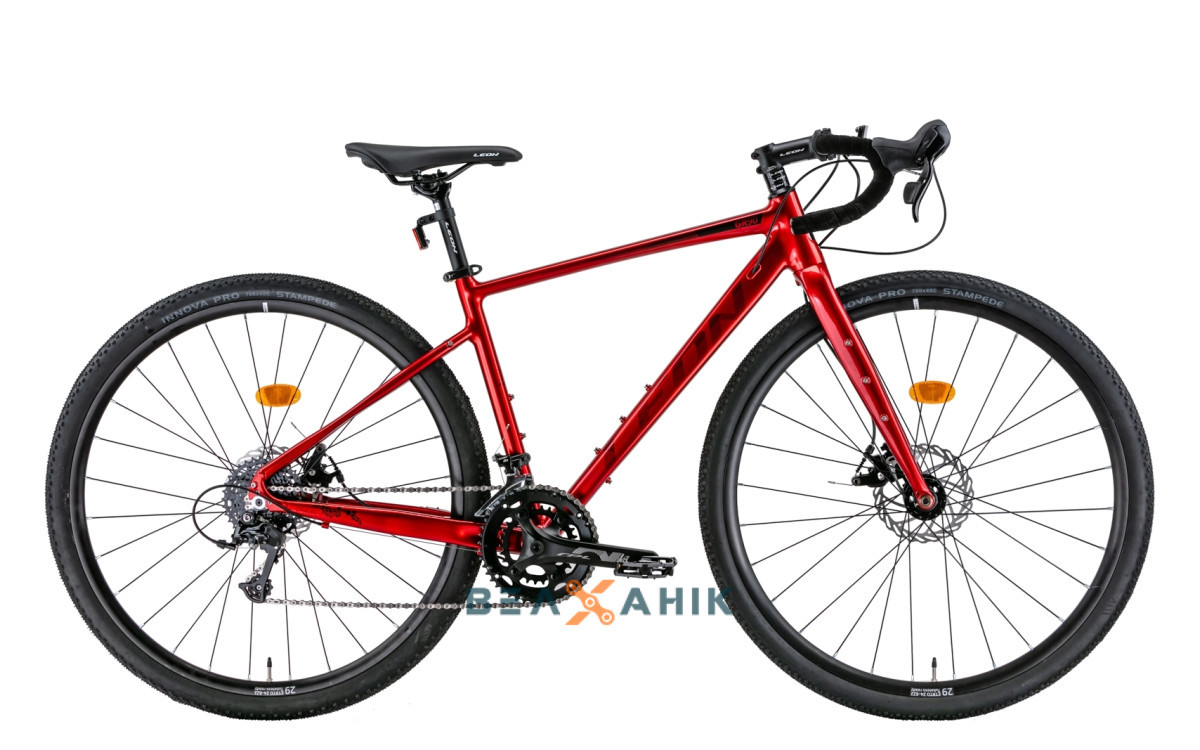 Велосипед 28" LEON GR-90 DD (рама L) червоний з чорним