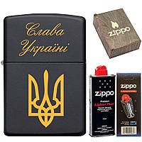 Подарочный набор Zippo Зажигалка 218-SU + Коробка + Бензин 3141 + Кремни 2406