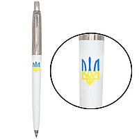 Шариковая ручка Parker Jotter Originals Ukraine White CT BP Трезубец сине-желтый 15032_T0017u