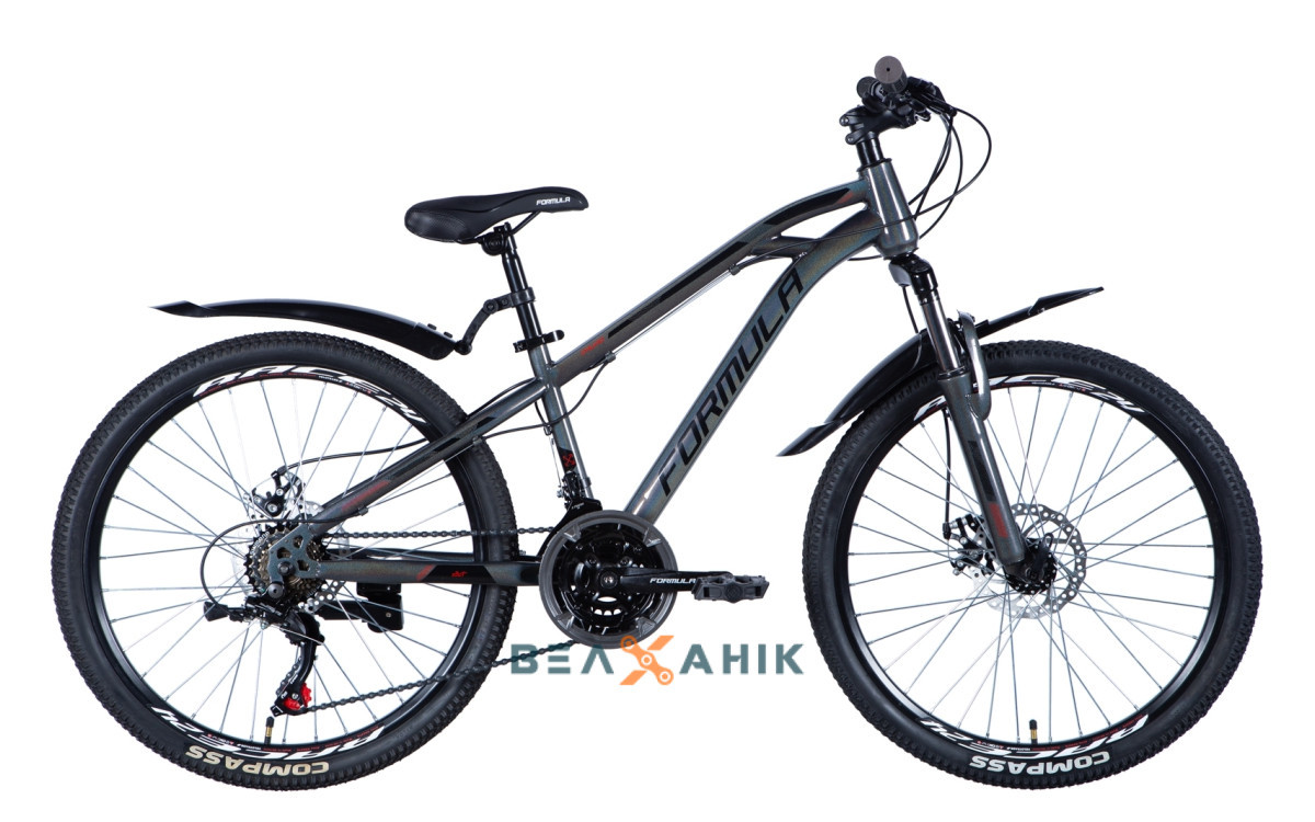 Велосипед 26" Formula DAKAR AM DD St (рама 14") сріблястий веселковий
