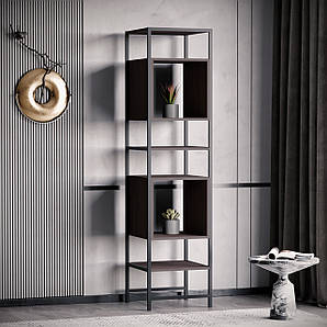 Стелаж для дому в стилі лофт, стелаж лофт, книжковий стелаж лофт для дому N-05 Венге Темний