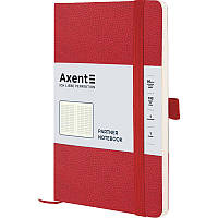 Блокнот в клетку Axent Partner Soft Skin 125 х 195 мм 96л красный