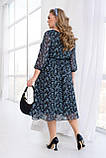 Жіноча сукня з легкого шифону в квітковий принт Розміри: 46-48,50-52,54-56,58-60,62-64,66-68, фото 4