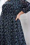 Жіноча сукня з легкого шифону в квітковий принт Розміри: 46-48,50-52,54-56,58-60,62-64,66-68, фото 3