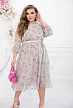 Жіноча сукня з легкого шифону в квітковий принт Розміри: 46-48,50-52,54-56,58-60,62-64,66-68, фото 2