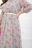 Жіноча сукня з легкого шифону в квітковий принт Розміри: 46-48,50-52,54-56,58-60,62-64,66-68, фото 3