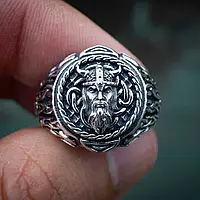 Шикарное мужское кольцо норвежский викинг кельтский узел с символикой викингов шлем воина