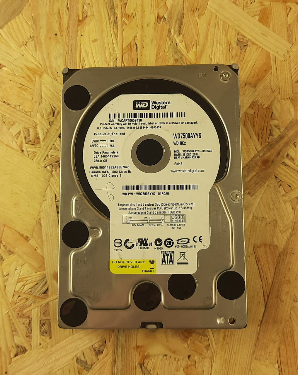 Жорсткий диск Western Digital 750GB 7200rpm 16MB WD7500AYYS