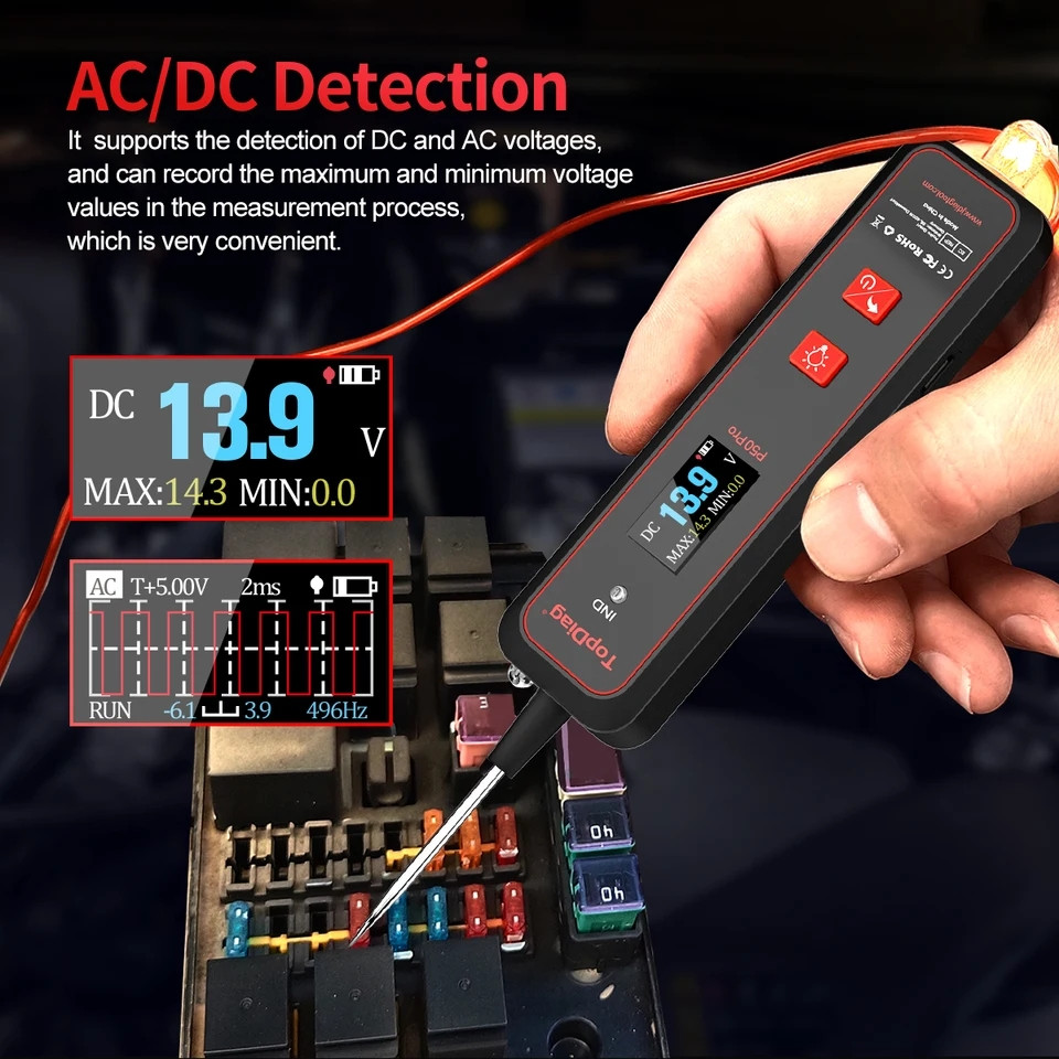 TopDiag P50Pro — Mini Oscilloscope AC Tester (тестор ланцюга, міні осциллограф), фото 1