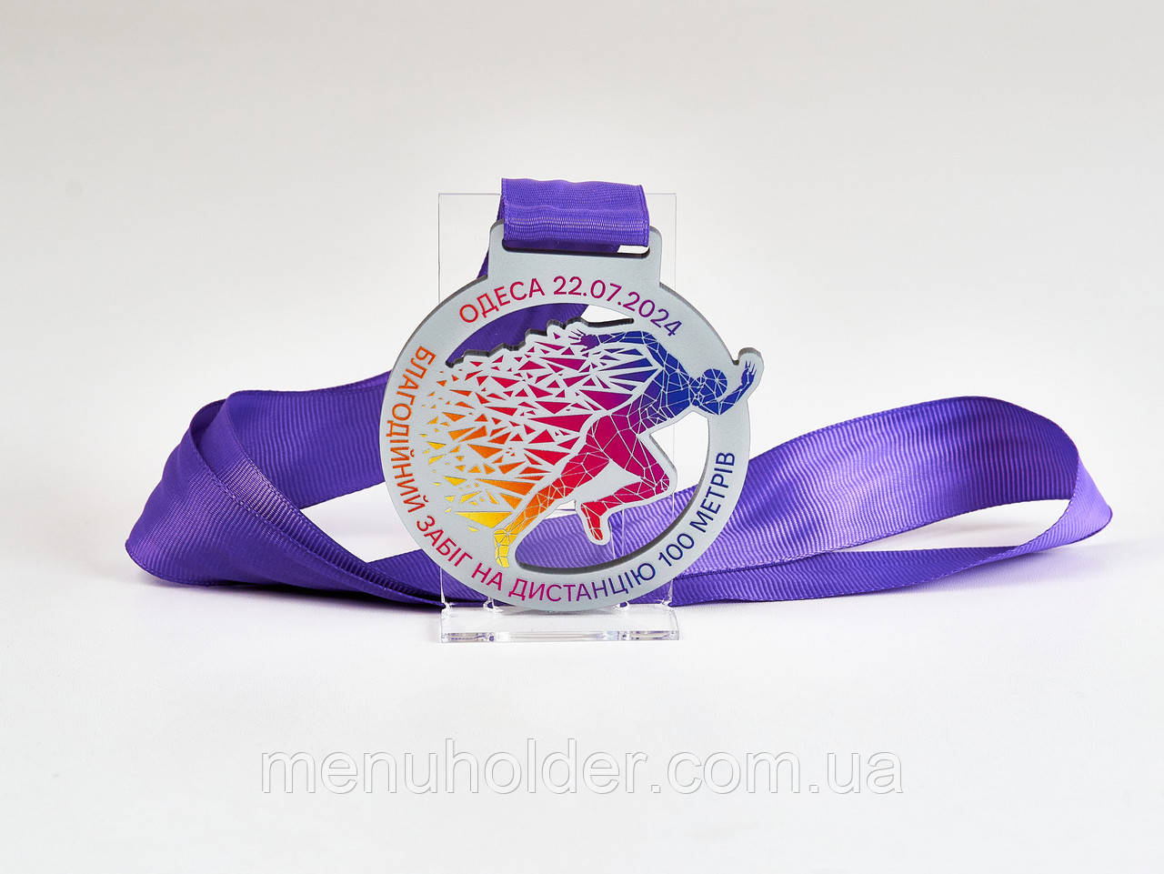 Медаль із сірого акрилу Круг, фото 1