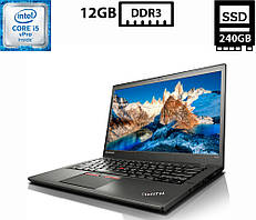 Ноутбук Lenovo ThinkPad T450s/14"TN(1600x900)/Intel Core i7-5600U 2.60GHz/12GB DDR3/SSD 240GB/Intel HD Graphics 5500/Camera