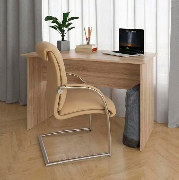 Писменный стол для занятий из ламинированного ДСП, прямой одноместный ...