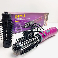 Профессиональный многофункциональный фен для укладки волос Kemei KM-8000 на 2 скорости 2 насадки LED 1000W mid
