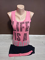 Підлітковий комплект для дівчинки Туреччина майка і шорти 10-16 років Спорт пляж