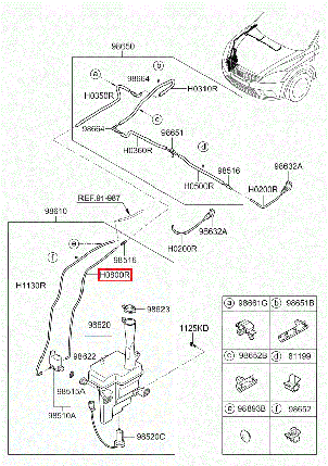 Шланг системи омивача скла Ceed MOBIS 986221H000, фото 3