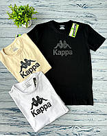 Мужская футболка Kappa черная спортивная футболка Капа Турция fms