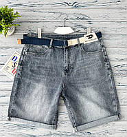 Мужские джинсовые шорты синие с ремнем люкс качество fms