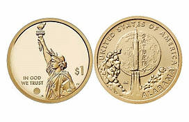 США 1 долар 2024 Алабама Сатурн-5, Ракета, Космос, Американські Інновації, 23-я монета P