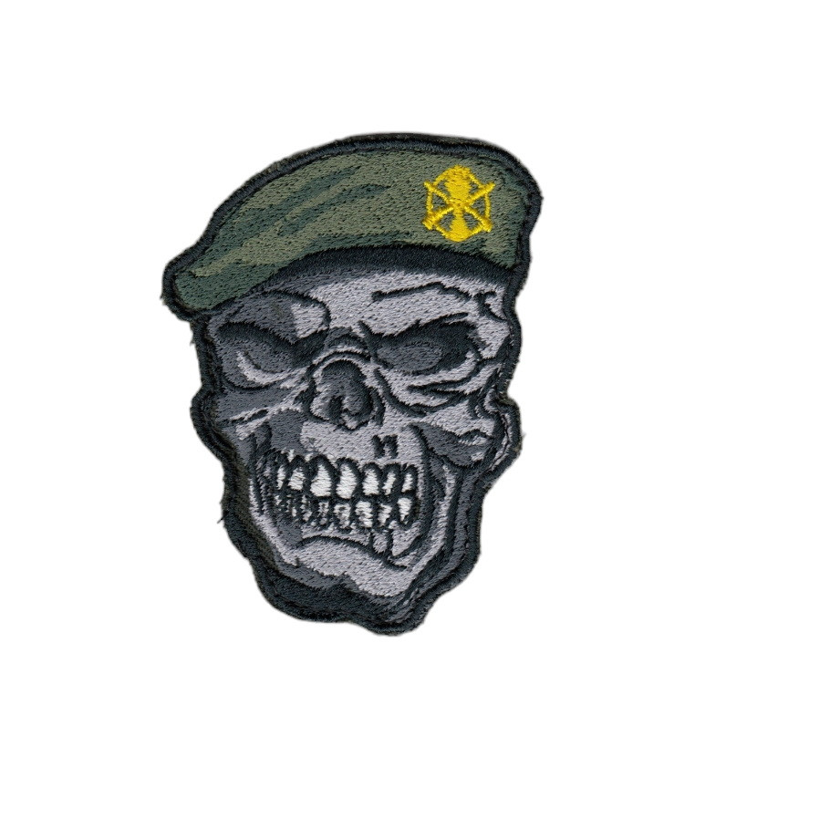 Шеврон військовий / армійський, Череп механізовані війська, ЗСУ, 8 см*6 см, фото 1