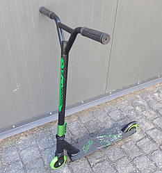 Самокат трюковий Scooter, алюміній чорний з зеленим (scooter11)