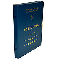 Папка "Особова справа, ДСНС України" картонна, з клапанами, на зав'язках, А4, 30 мм, бумвініл, тиснення золото