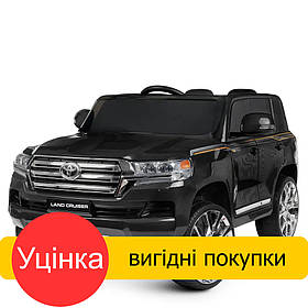 Уцінка! Електромобіль джип Toyota Land Cruiser (акумулятор 12V7AH, 2 мотор 35W, USB, MP3) JJ2022В Чорний