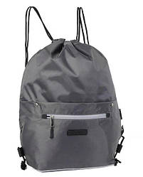 Рюкзак мішок сумка тканинна для змінного взуття на шнурках чорний із кишенями Dolly 831
