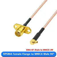 Перехідник pigtail SMA-KF - MMCX-JW, RG316, 10см, кутовий