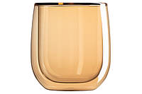 ARDESTO Набор чашек Golden Moon с двойными стенками, 250 мл, H 9,5 см, 2 шт, боросиликатное стекло