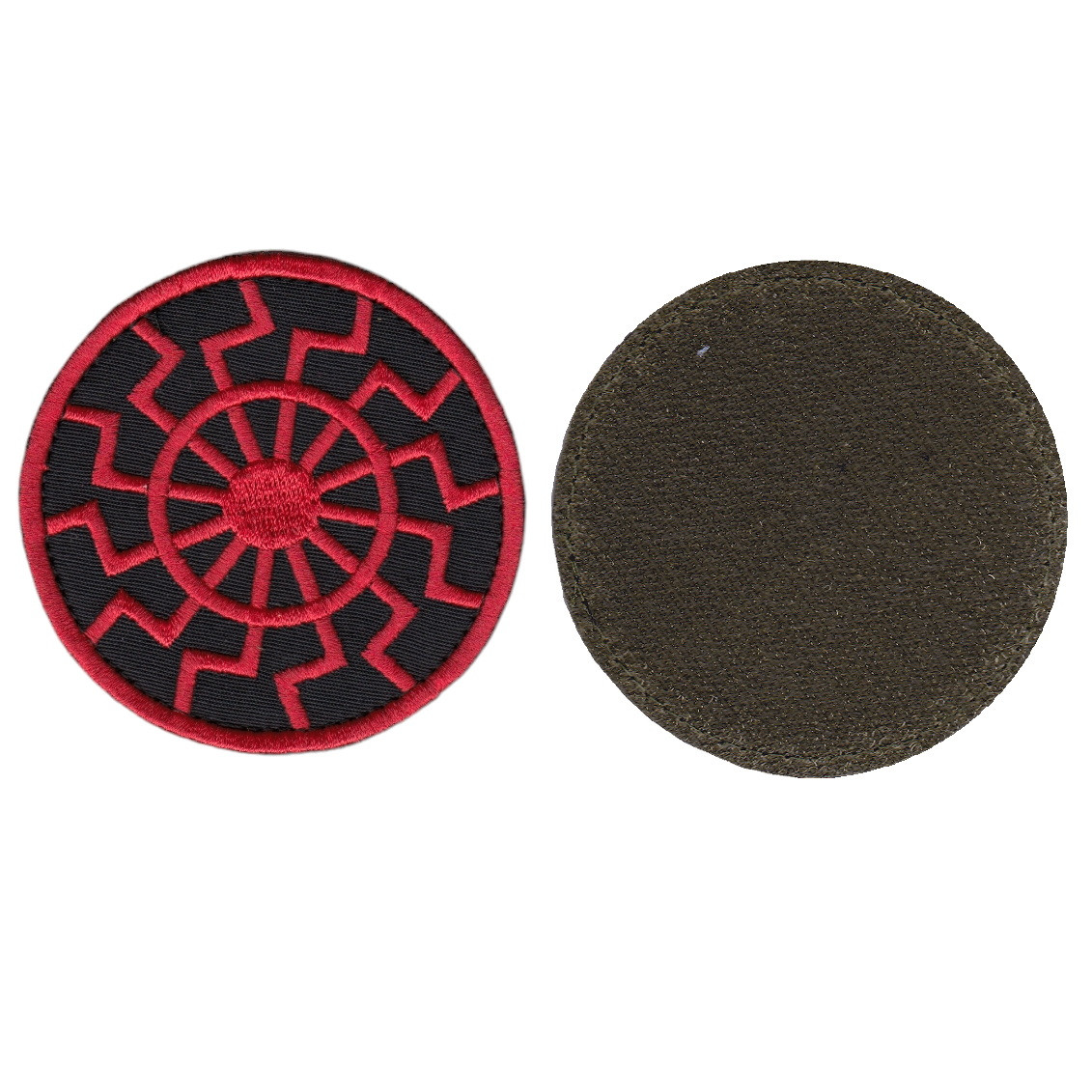 Шеврон військовий / армійський, Чорне сонце, на чорному, ЗСУ. диаметр 8,5 см, фото 1