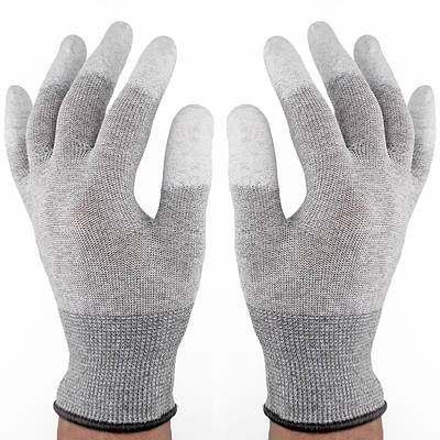 Рукавички садові робочі тонкі нейлонові з вуглецевою ниткою LOSSO, розмір L, 10 шт