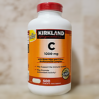 Kirkland Signature Vitamin C 1000 mg 500 таблеток Витамин Ц с шиповником и цитрусовым биофлавоноидным комплекс