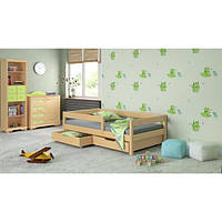 Детская деревянная кровать Mix Nove натуральная с ящиками 160, 70