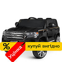 Уценка! Электромобиль джип Toyota Land Cruiser (аккум 12V7AH, 2 мотор 35W, USB, MP3) JJ2022В Черный