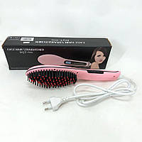 Расческа выпрямитель Fast Hair Straightener. XZ-616 Цвет: розовый