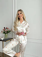 Модна красива піжама. Костюм домашній комфортний. Спальний комплект штани і сорочка., фото 2