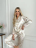 Модна красива піжама. Костюм домашній комфортний. Спальний комплект штани і сорочка., фото 3